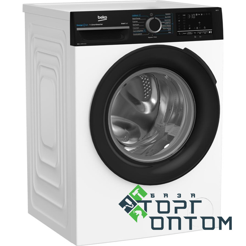 Пральна машина Beko фронтальна, 10кг, 1400, A, 58см, дисплей, інвертор, пара, білий