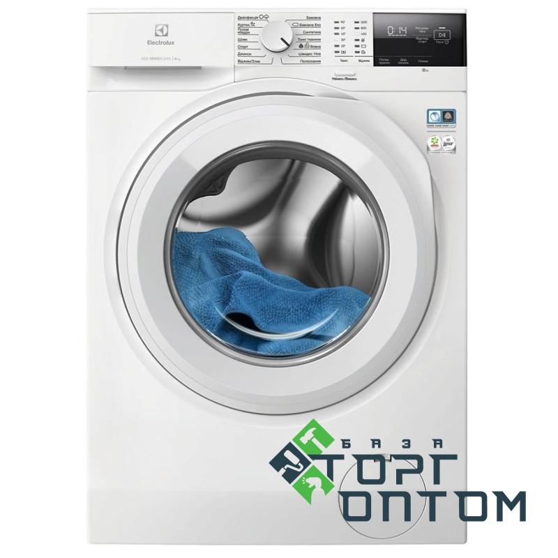 Пральна машина Electrolux фронтальна, 8кг, 1200, A, 58см, дисплей, інвертор, білий