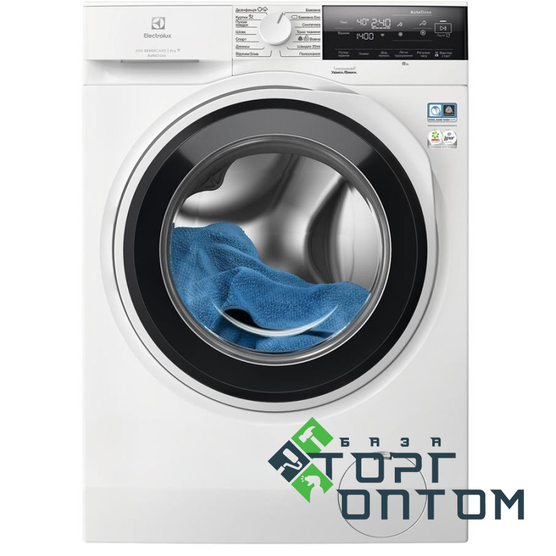 Пральна машина Electrolux фронтальна, 9кг, 1400, A, 66см, дисплей, пара, інвертор, автодоз, білий