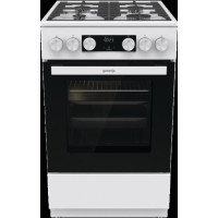 Плита Gorenje газовая, 67л, 50x60см, дисплей, IconLed, чугун, белый