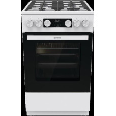 Плита Gorenje газова, 67л, 50x60см, дисплей, IconLed, чавун, білий
