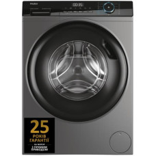 Пральна машина Haier фронтальна, 9кг, 1400, A, 60см, дисплей, пара, інвертор, люк чорний, прямий привід, cріблястий