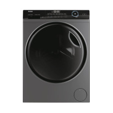 Прально-сушильна машина Haier фронтальна, 8(5)кг, 1400, A, 46см, дисплей, пара, інвертор, люк чорний, прямий привід, cріблястий