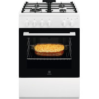 Плита Electrolux газовая, 59л, 60x60см, чугун, белый