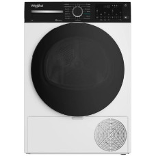Сушильна машина Whirlpool тепловий насос, 9кг, A+++, 60см, дисплей, люк чорний, білий