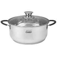 Кастрюля из нержавеющей стали BRAVO CHEF Safran 22см (3,8 л) с крышкой