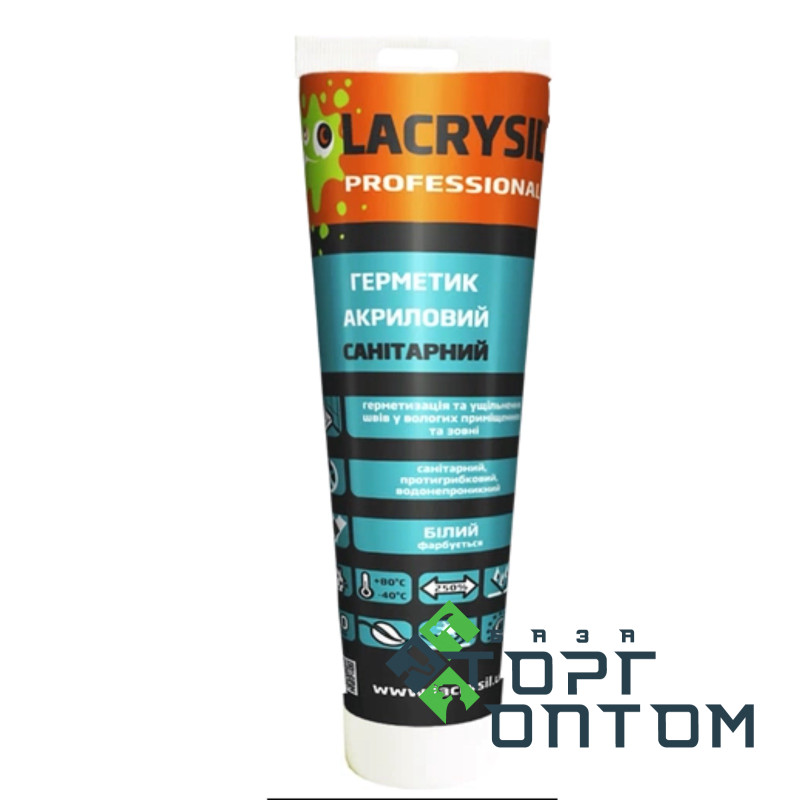 Герметик Акриловый "Санитарный" "Белый" 150г (12шт) "LACRYSIL"