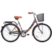 Велосипед 26" Женcкий "АИСТ" 1.0 ДЖАЗ С КОРЗИНОЙ (ЦВЕТ КОРИЧНЕВЫЙ)