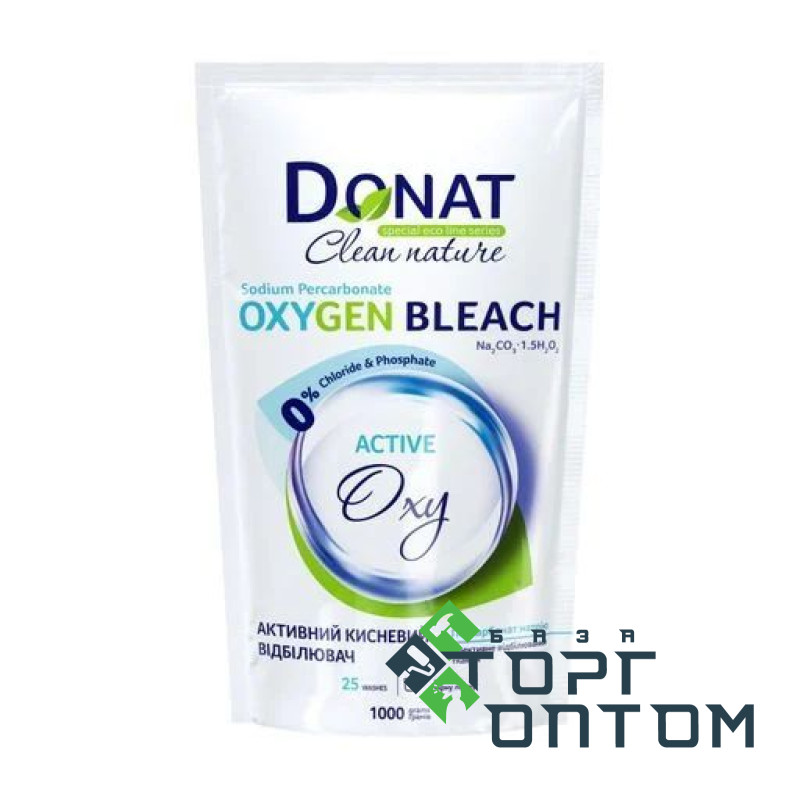 Активний кисневий відбілювач дой-пак DONAT Clean Nature 1000г