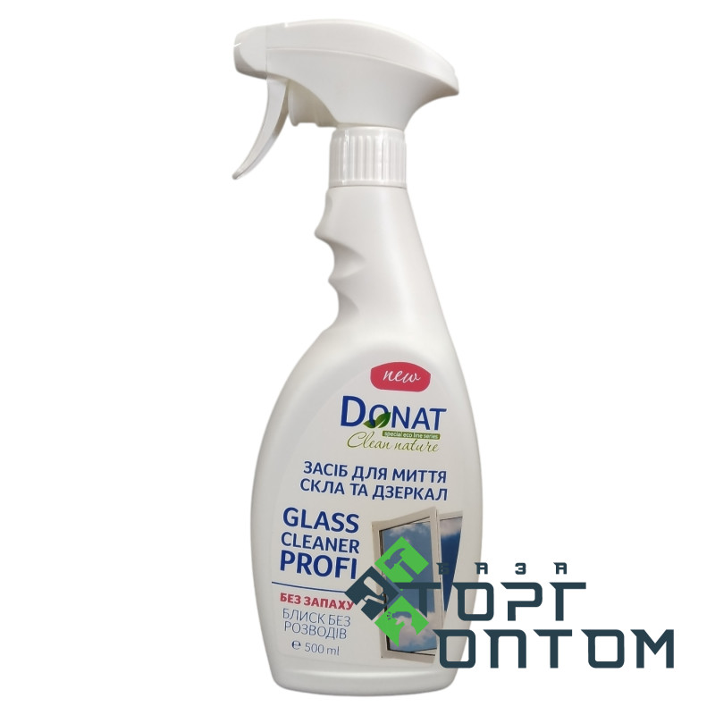 Засіб для миття скла DONAT Clean Nature прозорий 0,5л тригер