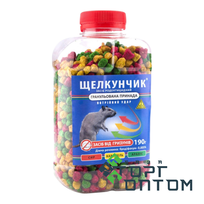 Средство от грызунов "Щелкунчик" 190гр (гранулы) 50шт/уп