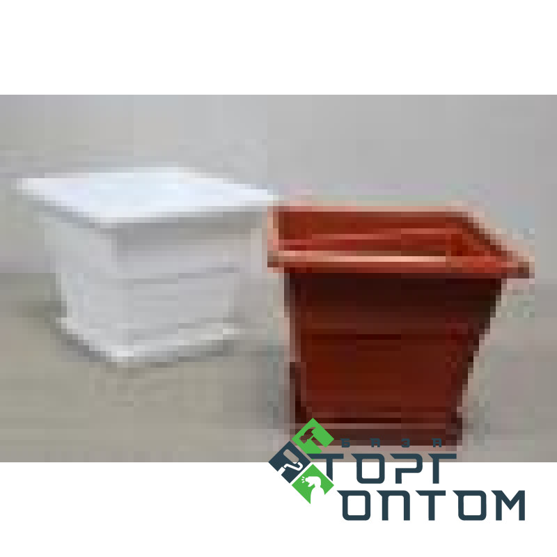 Горшок для цветов с подставкой (Квадрат) 15*15см  (MN Глянец) SR