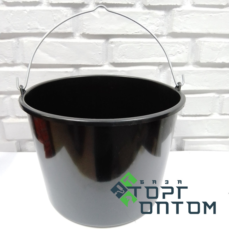 Ведро пластиковое строительное Черное 20л "LT" Польша