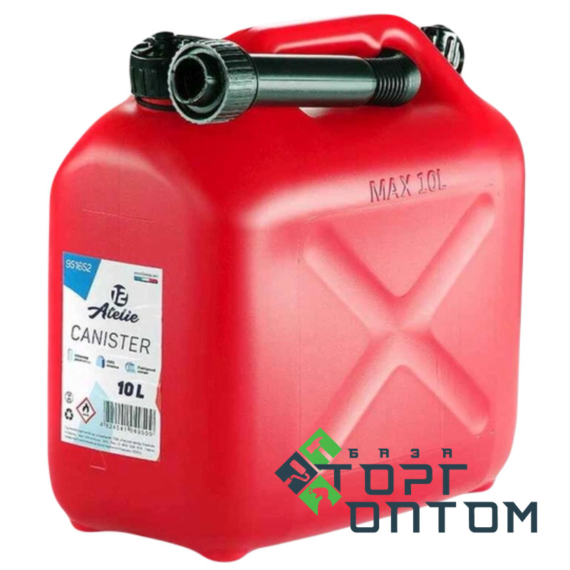 Канистра пластиковая для топлива 10л HDPE с лейкой + воздушный клапан "12 Atelie"