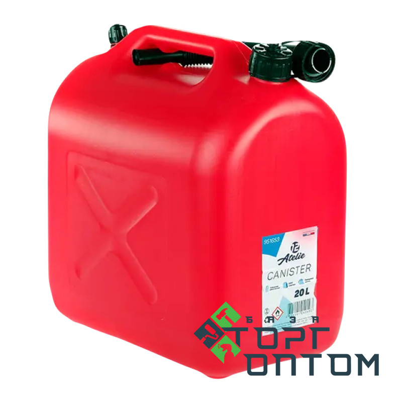 Канистра пластиковая для топлива 20л HDPE с лейкой + воздушный клапан "12 Atelie"