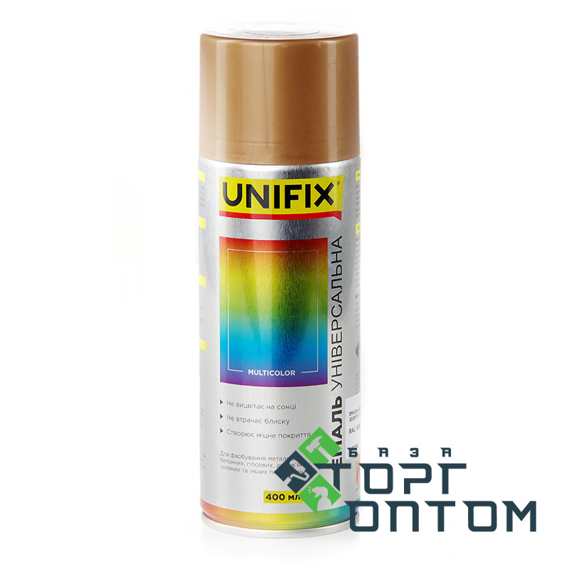 Фарба акрилова аерозольна балон RAL 1036 "UNIFIX" Золото 400мл