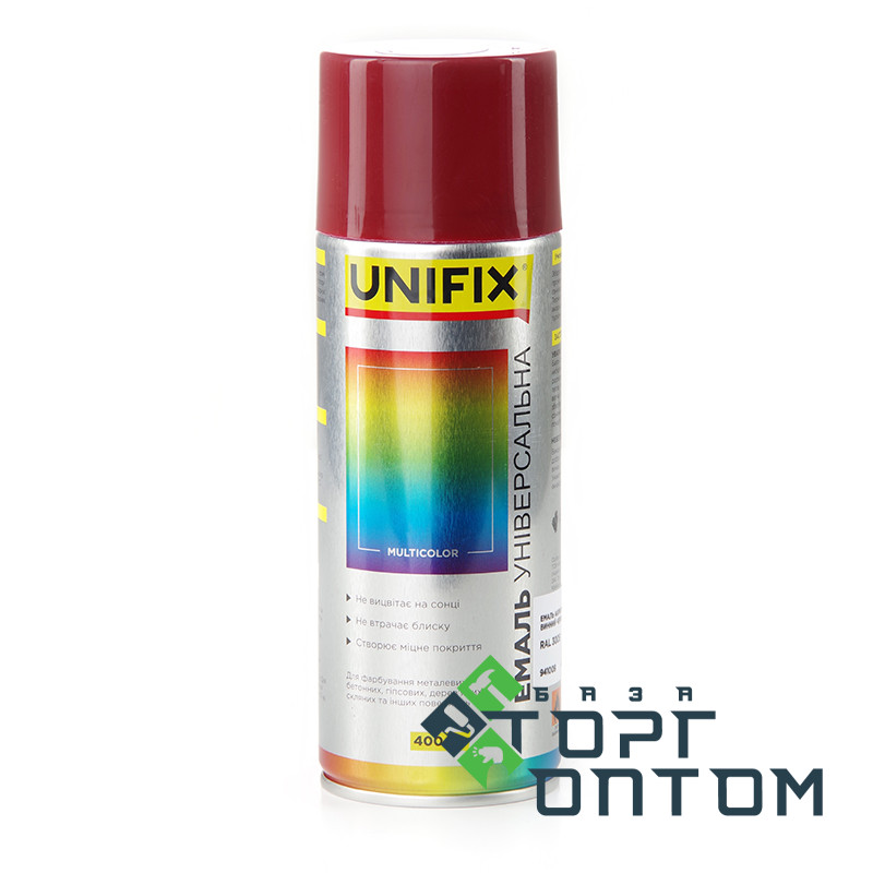 Фарба акрилова аерозольна балон RAL 3005 "UNIFIX" Вино червоний 400мл