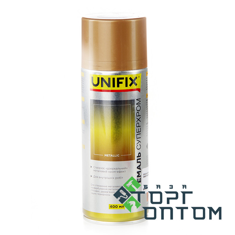 Краска акриловая Супер Хром аэрозольная баллон "UNIFIX" Бронза 400мл