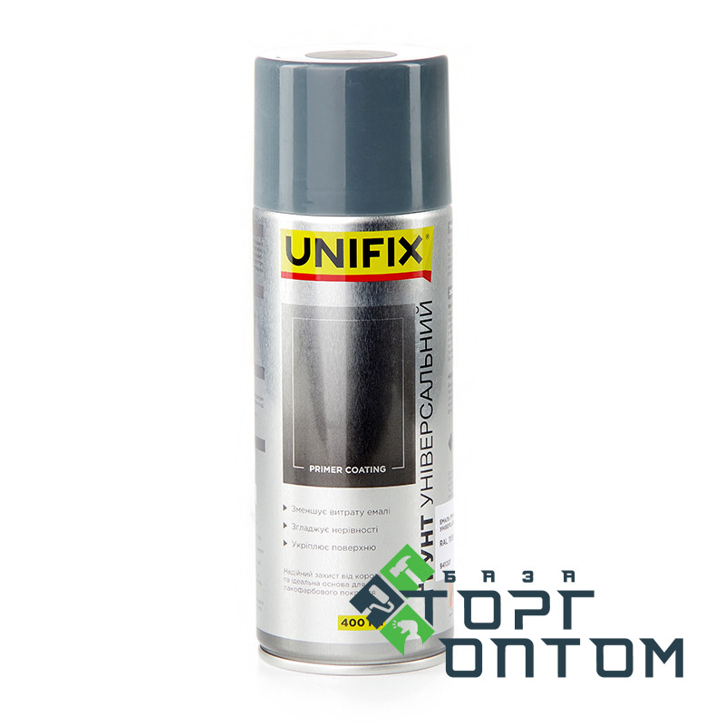 Краска акриловая аэрозольная баллон "UNIFIX" Грунт серый 400мл