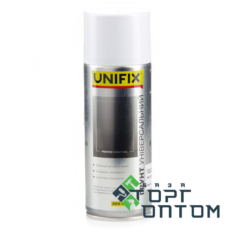 Краска акриловая аэрозольная баллон "UNIFIX" Грунт белый 400мл