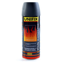 Краска акриловая аэрозольная баллон "UNIFIX" Термостойкая Черная 400мл