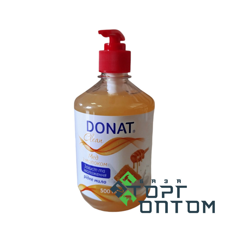 Рідке мило DONAT Clean (Мед із молоком) 0,5л дозатор