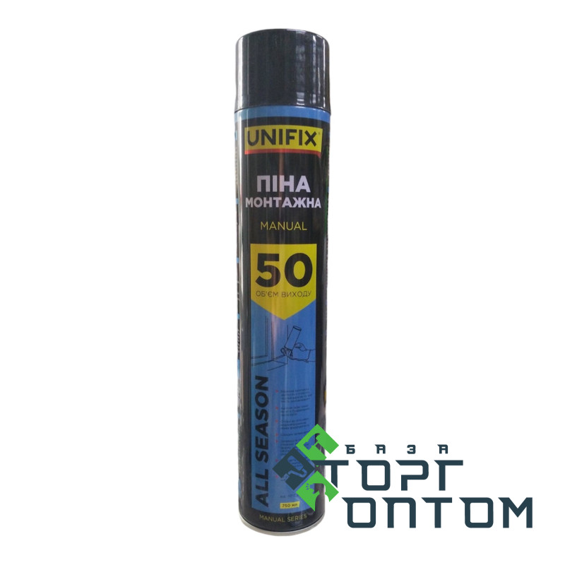 Піна монтажна побутова ручна Всесезонна 50л "UNIFIX" 750мл
