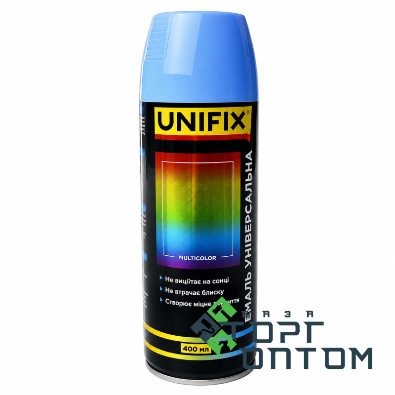 Краска акриловая аэрозольная баллон RAL 5012 "UNIFIX" Голубой глянец 400мл