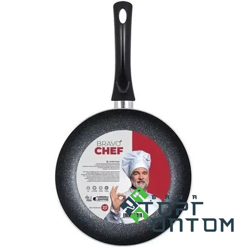 Сковорода алюміній штамп pan BRAVO CHEF 26см б/кришки