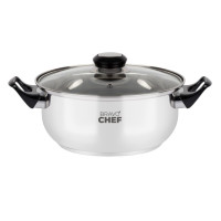 Кастрюля из нержавеющей стали pot BRAVO CHEF 20см (2,3 л) с бакелитовыми ручками