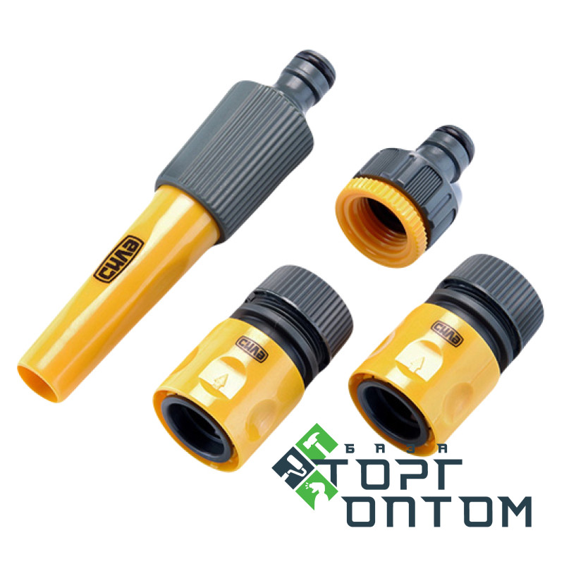 Набір: Насадка - Розпилювач, Конектори для шланга 3/4", Адаптер 1/2" + 3/4" "СИЛА"
