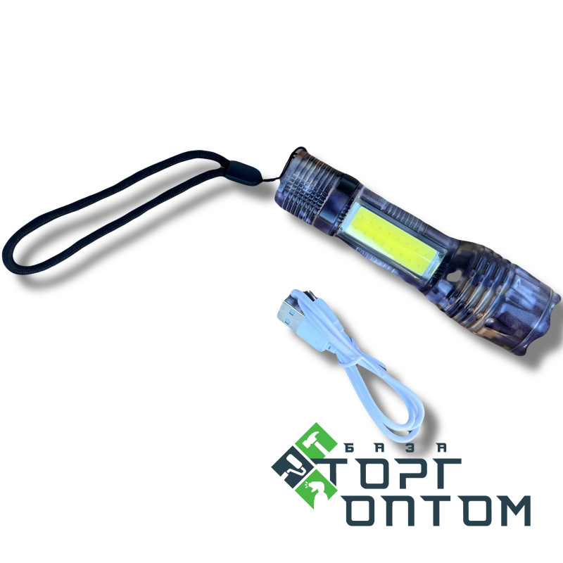 Фонарик ручной на аккумуляторе "USB COB+XPE LED"